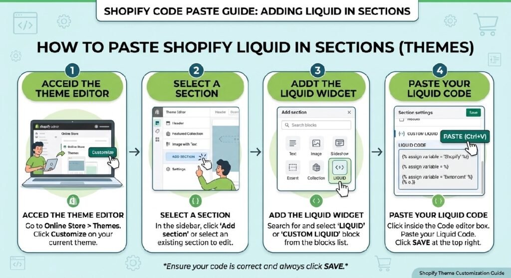 where to paste Shopify Pricing Table Section Liquid